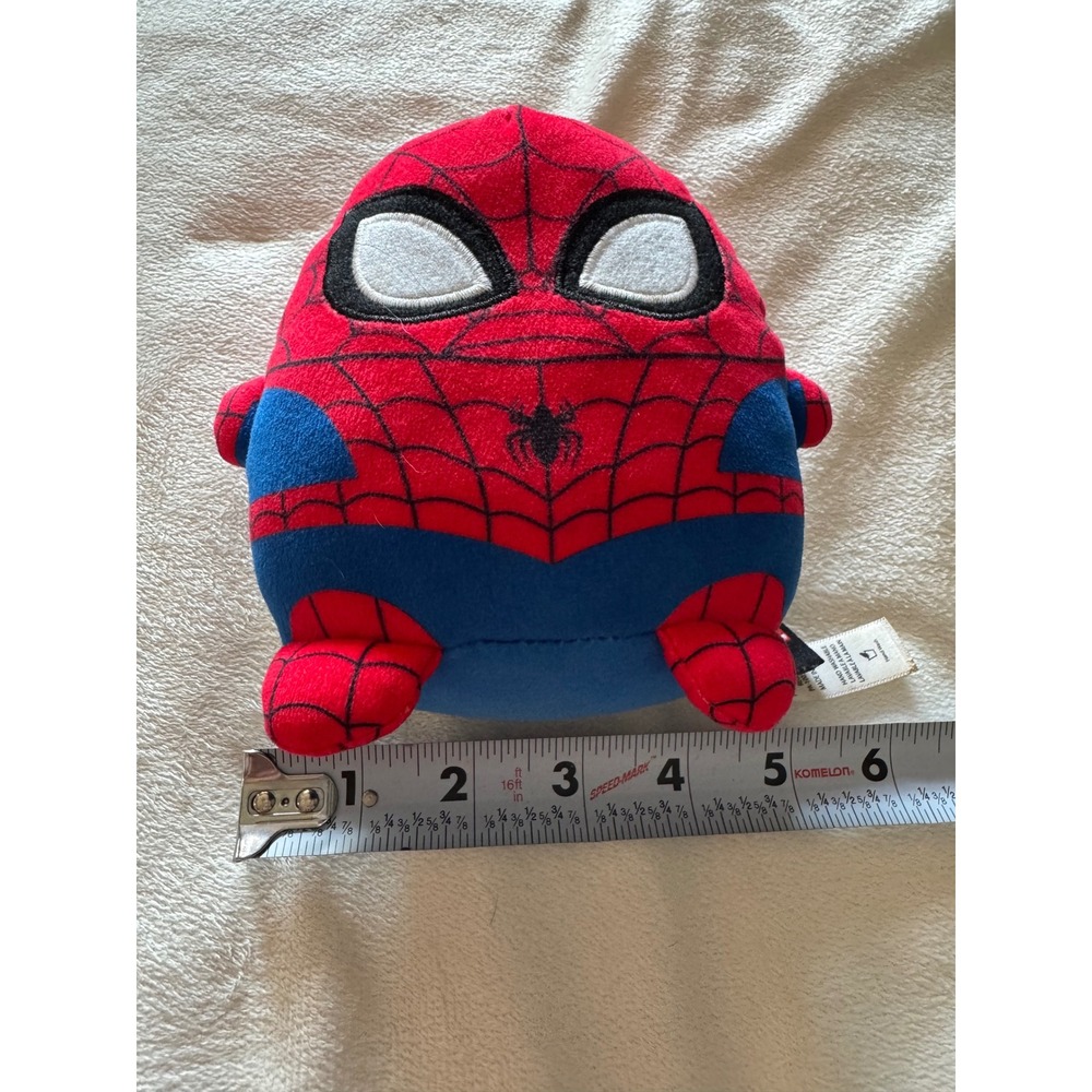 Marvel Spider-Man Plush Toy Mattel Red Blue Superhero Round Stuffed Animal 6in